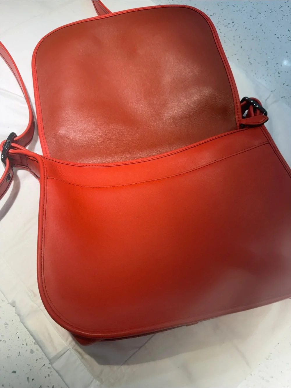 Coach Orange Leather Crossbody Bag